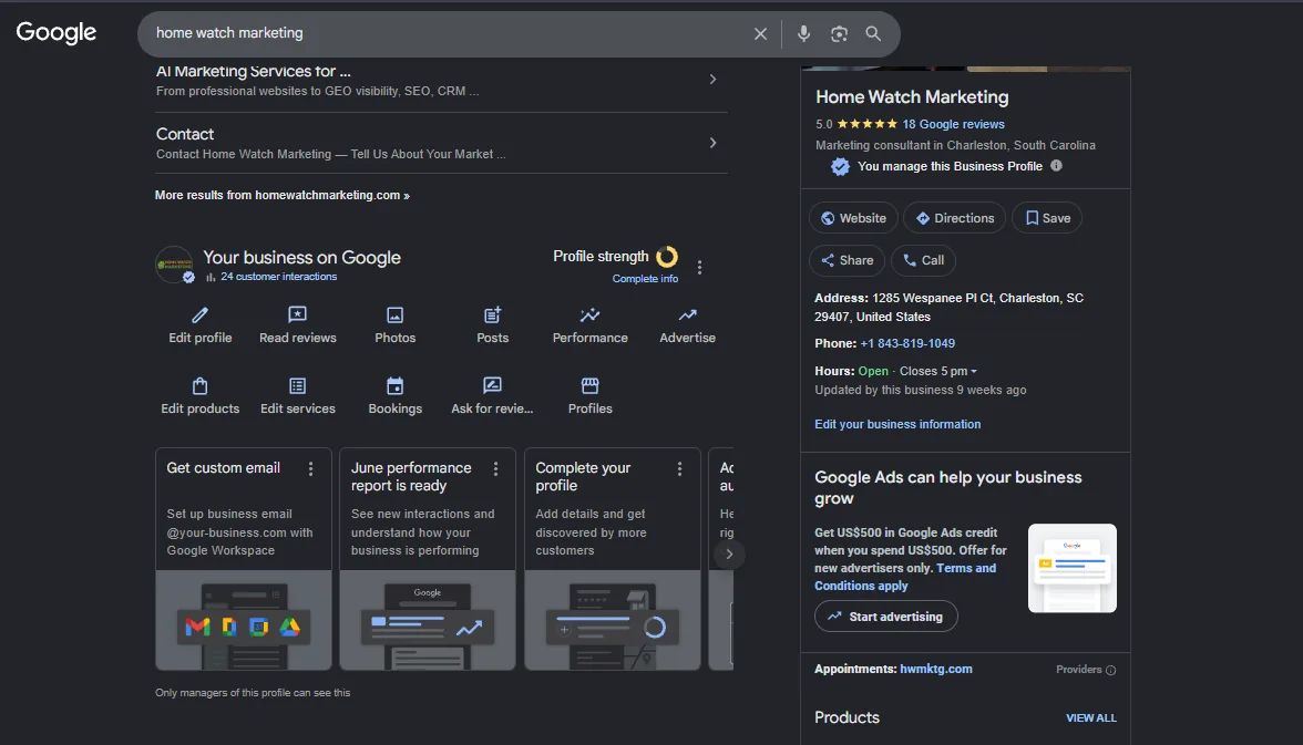 Google Business Profile and Your Home Watch Business