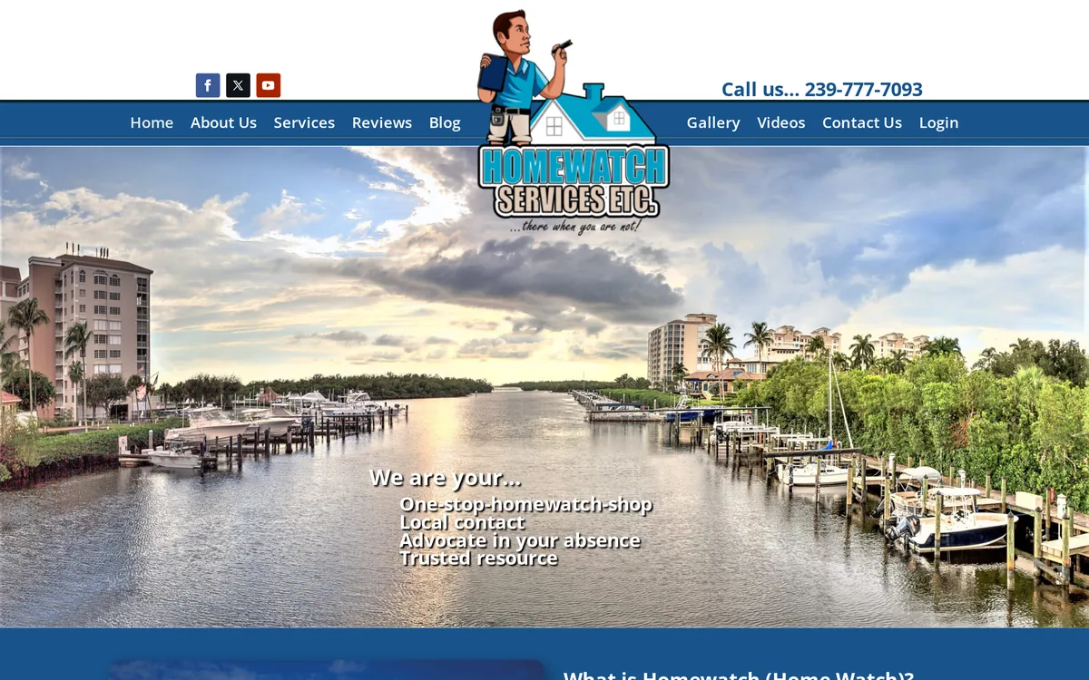 Homewatch Services Etc. website designed by Home Watch Marketing